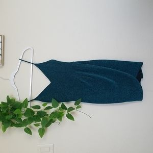 NWT Lulu's Forever Your Girl Metallic Teal Dress, Size Small